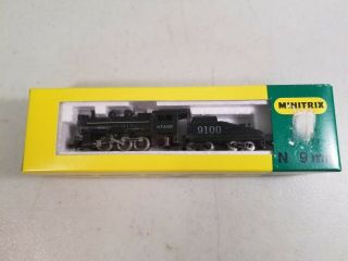 Minitrix 2916 N Scale AT&SF 0 - 6 - 0 Steam Locomotive & Slope Tender 9100 w/ Box 2