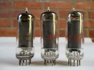 3 Ge Rca 12ab5 Vacuum Tubes Ge Matched Pair Tv - 7 Strong