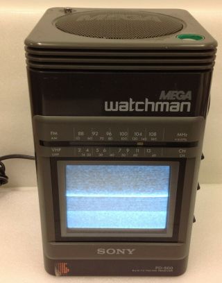Vintage Sony Mega Watchman Fd - 500 B&w Tv Am/fm Receiver