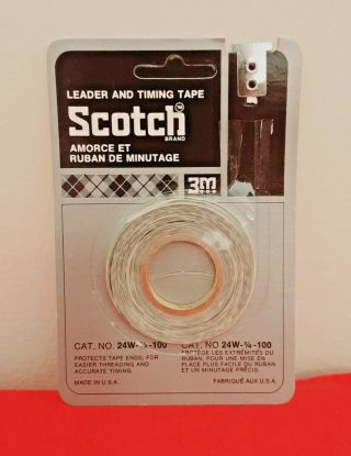 Old Stock - - Scotch 3m 24w - 1/4 - 100 Leader And Timing Tape For Reel To Reel