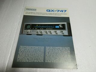 Pioneer Qx - 747 Vintage Stereo Receiver Sales Brochure