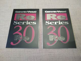 Cerwin Vega Re30 Speaker Cabinet Badge Pair / Very