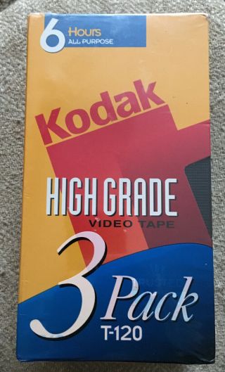 Kodak Blank VHS Video Cassette Tapes T - 120 3 Pack - & 2