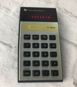 Vintage Led Calculator Texas Instruments Ti - 1000 School Home Work