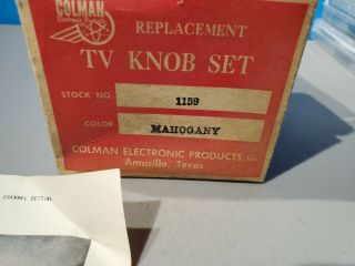Vintage Colman TV Knob 1159 Mahogany Tuning Volume Replacement NOS 2