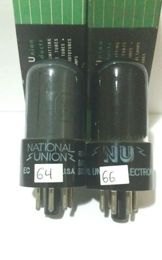 2 National Union 6k6 Gt Vacuum Tubes On Calibrated Tv - 7
