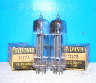 117z3 Aa5 Nos Sylvania Radio Vintage Amplifier Audio Vacuum Tubes 2 Valve
