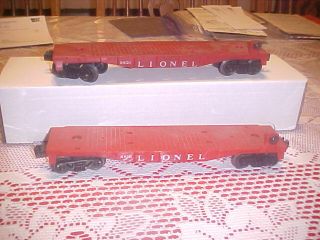 Lionel Postwar 6821 (crates) And 6816 (dozer) Flatcars No Loads