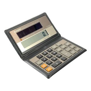 Vintage 1985 Casio Sl - 100 High Power Solar Metallic Electronic Pocket Calculator