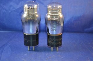 Strong Testing Match Pair St Shape Type 71a Audio Tubes (1) Rca (1) Sylvania