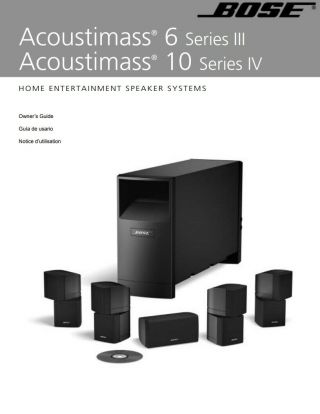 Bose Acoustimass - 6 Series Iii/10 Series Iv Home Theater System Owner 