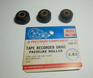 Qty (1) Nos Walsco 1488 - 07 Pinch Roller For Vm Tape Decks 725 - 1 726