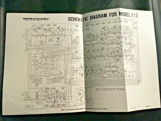 Marantz Model 112 Stereo Tuner Schematic Diagram 1974