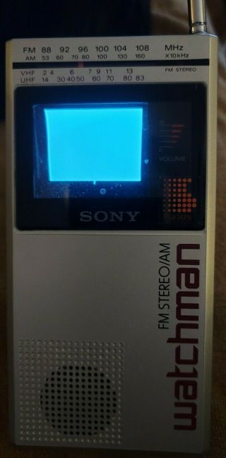.  Sony Watchman Am Fm Stereo Radio Tv Portable Model Fd - 30a No Volume Japan