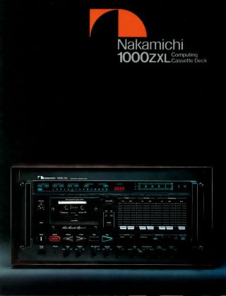 Nakamichi 1000zxl Computing Cassette Deck Full Color Marketing Brochure