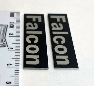 FALCON LS3/5A Speaker Grill Badge Logo Black & Silver Custom Aluminum PAIR 2