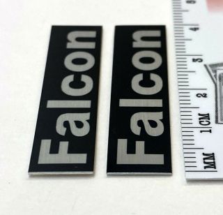 FALCON LS3/5A Speaker Grill Badge Logo Black & Silver Custom Aluminum PAIR 3