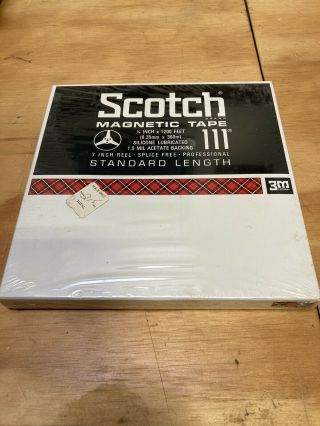 Magnetic Tape Reel To Reel Blank Scotch 3m 111 - 1/4 - 1200 7 "
