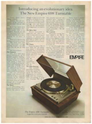 Empire Model 698 Turntable Ad & Lab Report