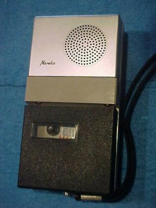 Vintage Norelco Pocket Memo 85 Mini Cassette Tape Recorder With Tape Powers Up
