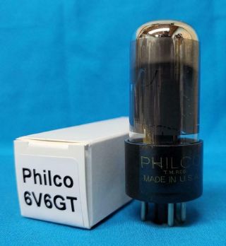 1 - Philco By Sylvania 6v6gt Vacuum Tube Amplitrex Gray Glass 1954