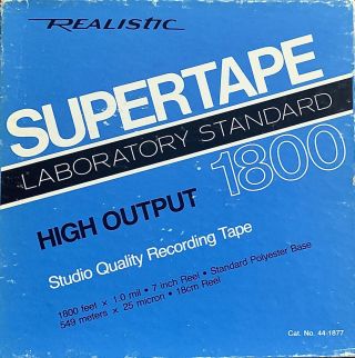 Radio Shack Supertape Reel To Reel Tape,  Lp,  7 " Reel,  1800 Ft,