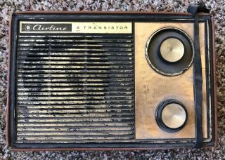 Vintage Montgomery Ward Airline 8 Transistor Radio W/leather Case B8