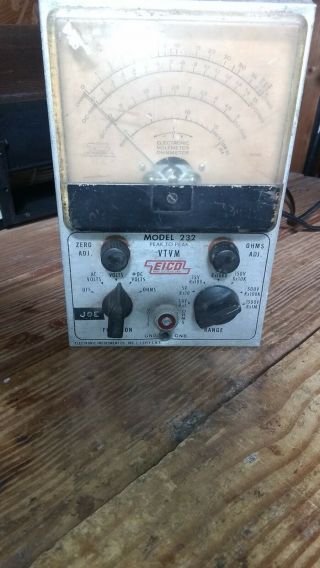 Vintage Eico Model 232 Peak To Peak Vtvm Tester