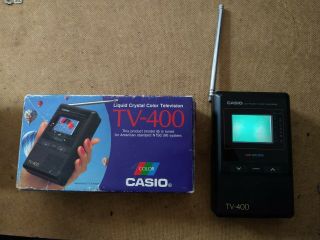 Casio Tv - 400 Liquid Crystal Color Tv Lcd Pocket Color Television Vhf Uhf Tuning