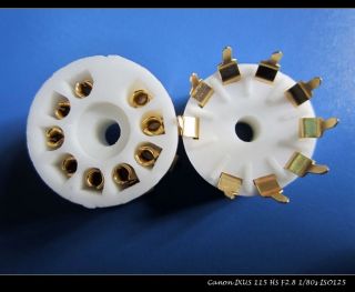 10pc 9pin Gold Plated Ceramic Pcb Tube Socket For 12ax7 12au7 6bq5 Ecc88 6n3 6n4