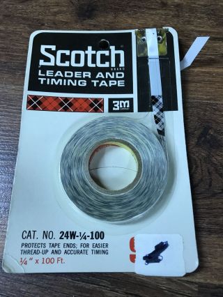 Vintage Scotch 3m 24w - 1/4 - 100 Leader And Timing Tape For Reel To Reel Akai Sony