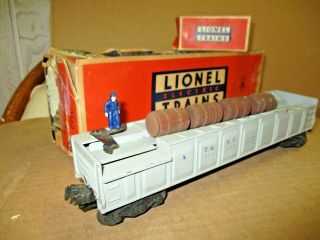 Postwar Lionel 3562 - 25 Grey Operating Barrel Car W/barrels In Boxes