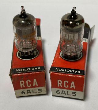 2 Vintage Rca 6al5 Vacuum Tube Nos
