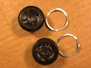 2 Nos Vintage Amphenol Black 4 - Pin Vacuum Tube Sockets W/ Mounting Rings (qty)