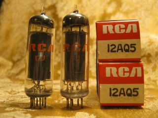 Vintage Matched Pair Nos Nib Rca 12aq5 Vacuum Tubes Bitmatic 1973