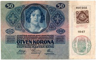 OESTERREICH BANKNOTE - AUSTRIA HUNGARY - 50 Funfzig Kronen - Otven Korona - 1914 2