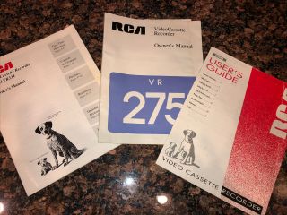 3 Vintage Rca Owner’s Manuals Model Vr334 Vr275 Vr503 1988 - 94 Video Cassette Rec