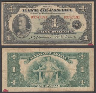 (b67) Canada 1 Dollar 1935 (f) Banknote P - 38 Kgvi
