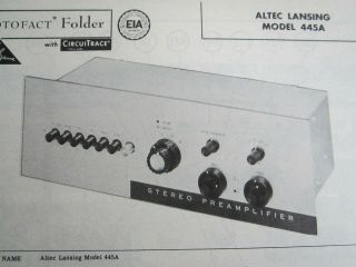 Altec Lansing 445a Amplifier Amp Photofact