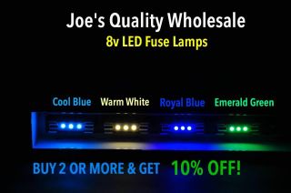 (7) White/blue/green 8v Led Fuse Lamp - Dial Pioneer Sx Receiver - Color Choice