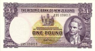 Zealand 1 Pound Currency Banknote 1956 Xf/au