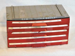 Vintage Small Ohmite " Little Devils " Resistors Cabinet Empty Plastic 5 Drawer