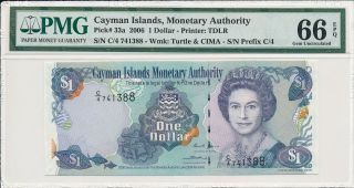 Monetary Authority Cayman Islands $1 2006 Pmg 66epq