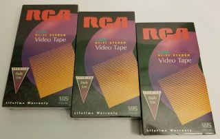 Rca T - 120 Blank Vhs Tape Hi - Fi Stereo 6 Hour Recording Cassettes