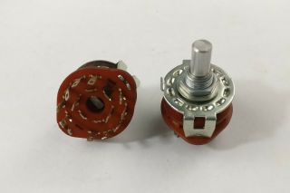 2 X Alpha 2 Pole 5 Position 2p5t Rotary Switch 18mm Solid Shaft Pc Mount