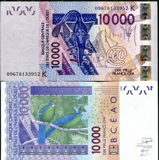 West African State Senegal 10000 10,  000 Francs 2009 P 718 K Unc