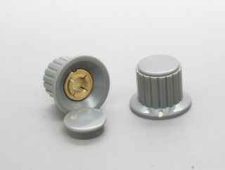 10 X Plastic Grey Top Screw Tighten Control Knob 25mmdx18mmh For 6mm Shaft