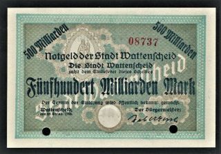 Vad - Wattenscheid - 500 Milliarden Mark Inflation Note - 3 Unc