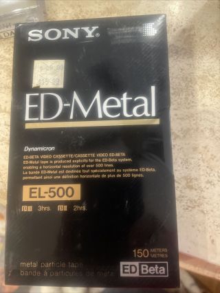 Sony Ed - Metal El - 500 Blank Beta Video Cassette Metal Particle Tape