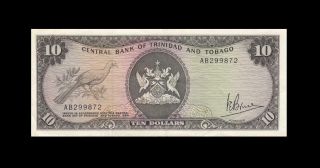 1964 (1977) British Colony Trinidad & Tobago $10 " Ab " ( (ef, ))